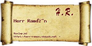 Herr Ramón névjegykártya